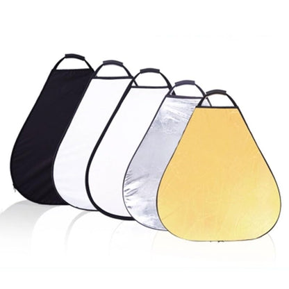 REFLEX CAMERA 5-in-1 Triangle Photography Reflector 80cm | Gold Silver White Transparent Black | Single-Hand Grip | Portable Durable Light Reflector with Carrying Case (80cm (31.5in)) - size: 80cm (31.5in)