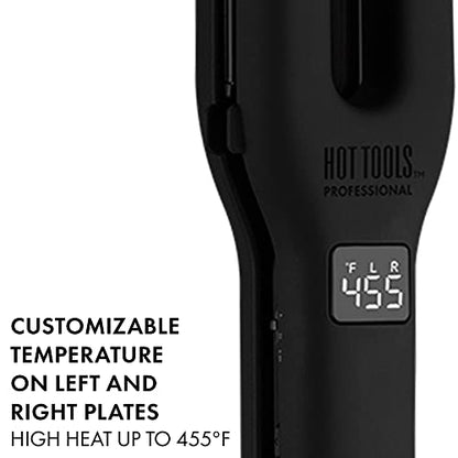Hot Tools Pro Artist Black Gold Double Straight Dual Plate Hair Straightener | Faster Styling and Reduced Damage