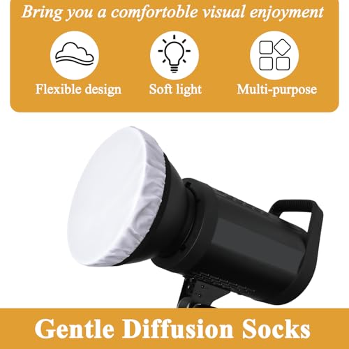 4 Pcs Lamp Diffuser 7 Inches/ 18 cm Light Diffuser Soft Cover Light Bulb Diffusers for Strobe Flash Lights Speedlite Standard Reflector White Great for Studio Strobe Reflectors Video Shooting