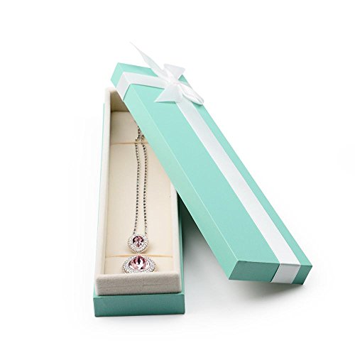 Oirlv Necklace Bracelet Pendant Gift Box With Pure White Bow Ribbons Jewelry Gift Case for Birthday,Anniversary,Engagement,Proposal - size: Bracelet/Necklace/Long chain Box