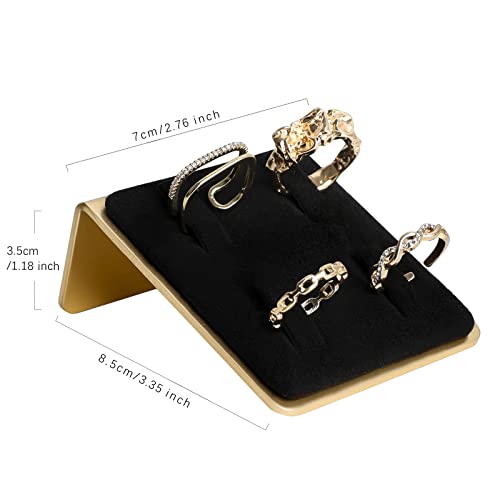 black Jewelry ring holder for women, retail ring display, small velvet ring storage organizer【Velvet Ring Holder-Black 】 - color: Black