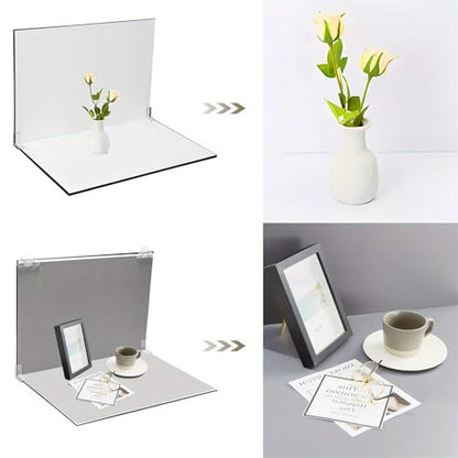 14Pcs 24Patterns Photo Backdrop Board, Small Product Photography Table Top Shooting with Light and Shadow/Acrylic Reflective Display Boards for Food Makeup Jewelry(16.5x11.5in)
