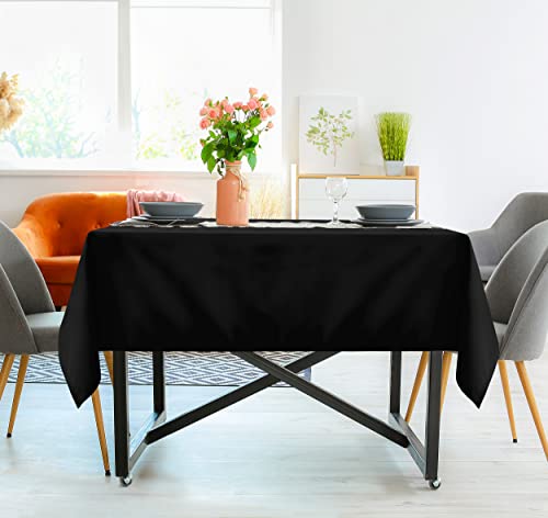 Utopia Kitchen Rectangle Table Cloth 2 Pack(60x60 Inches, Black), Tablecloth Machine Washable, Polyester Table Cover for Dining, Buffet Parties, Picnics, Events, Weddings and Restaurants - color: Black, size: 2 Pack 60x60 Inch Tablecloth