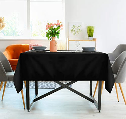 Utopia Kitchen Rectangle Table Cloth 2 Pack(60x60 Inches, Black), Tablecloth Machine Washable, Polyester Table Cover for Dining, Buffet Parties, Picnics, Events, Weddings and Restaurants - color: Black, size: 2 Pack 60x60 Inch Tablecloth