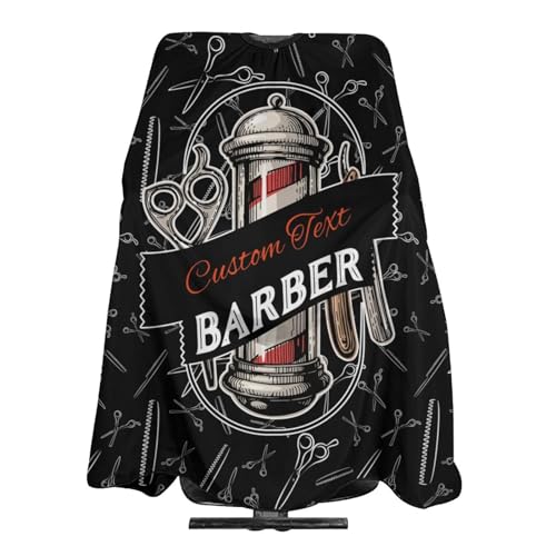 Custom Barber Cape Hairdresser Cape, Add Your Photo Text Logo Personalized Salon Cape for Men, Customized Hair Cutting Cape for Home Salon Barbershop - color: B-barber 3
