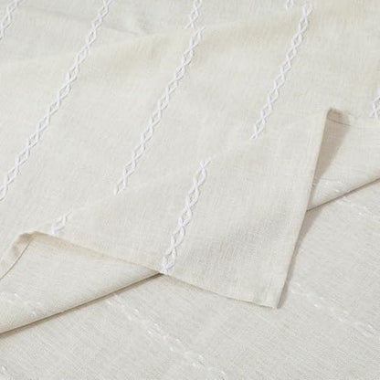 Chassic 60 x 60 inches Farmhouse Style Linen tablecloths, Wrinkle Resistant Washable Dining Room Table Cloths for Square Tables - Beige - color: Beige, size: 60" x 60" (Square)