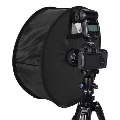 Softbox Diffuser, 42x16cm Foldable Ring Speedlite Flash Diffuser Macro Shoot Round Softbox with Storage Bag for Camera Flash Light