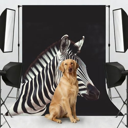 Animal Zebra Backdrop Background for Photography 5x7ft Photobooth Professional Photo Backdrop Curtains Video Photography Studio Photo Backgrounds Banner Booth Background Screen Parties - color: Animal Zebra