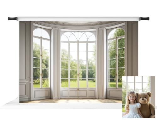 Kate 7x5ft Spring Panel Windows Scenery Backdrop for Photography Indoor White Panel Windows Background Photo Studio Props - size: 7x5ft