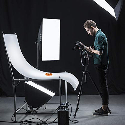 Andoer Softbox Photography Lighting Kit Professional Studio Equipment with 20"x28" Softbox, 2800-5700K 85W Bi-Color Temperature Bulb with Remote, Light Stand, Boom Arm for Portrait Product Shooting