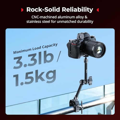 SmallRig Magic Arm Clamp w/ 1/4" Screw, Phone Mount for Magsafe & Magnetic Adapter Ring, 11 Inches Integrated Magic Arm for iPhone, for Android, for Action Cameras/LCD Monitor/LED Lights - 5604 - size: 11''+phone mount