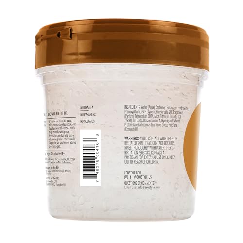 Ecoco Eco Style Gel - Coconut Oil - Adds Luster And Moisturizes Hair - Weightless Styling And Superior Hold - Prevents Breakage And Split Ends - Promotes Scalp Health - For All Hair Types - 16 Oz - size: 16 Fl Oz (Pack of 1)