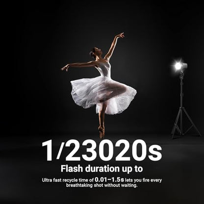NEEWER 120Ws 2.4G TTL Outdoor Strobe Flash, Compatible with Godox, 1/8000s HSS Portable Studio Monolight with Modeling Light /3000mAh Battery/420 Flashes/1.5s Recycle for Photography Photoshoots, Q120