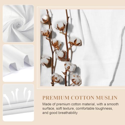 PEASUG 100% Cotton Muslin Fabric,59 inch x 2 Yards Bleached Muslin Fabric by The Yard, Medium Weight Draping Fabrics Suitable for Sewing Embroidery, Garments, Crafts Material-White - color: Bleached, size: 2 Yards