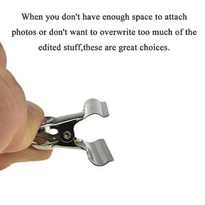 HAHIYO 1.25inch Silver Bulldog Clips Metal File Hinge Binder Clips Clamps Save Space Strong Spring Jaws Rock Solid Grip Book Lay Flat Deburred Edge for Hang Photos Wall Grid Dog Food 20PCS - size: Silver-1.25in-20P