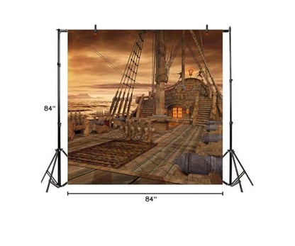 Yeele 7x7ft Vintage Sailboat Backdrop for Photography Nautical Battleship Old Wooden Deck Background Pirate Ship Kids Boy Adult Photo Booth Shoot Studio Props