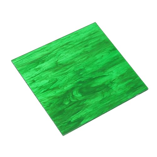 MECCANIXITY Stained Glass Sheet Mosaic Tile 3.9 Inch x 3.9 Inch Deep Green Stained Glass Sheets for Crafts DIY, Art Project - color: Deep Green