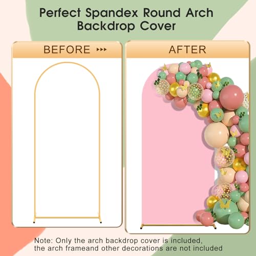 Chiara Wedding Arch Cover Set of 2 - 6Ft/7.2Ft, Double Color Spandex Fitted Arch Cover for Baby Party Birthday Banquet Shower (Pink+Blue) - color: Pink+Blue