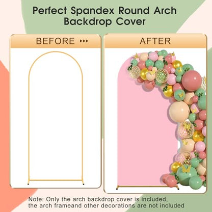 Chiara Wedding Arch Cover Set of 2 - 6Ft/7.2Ft, Double Color Spandex Fitted Arch Cover for Baby Party Birthday Banquet Shower (Pink+Blue) - color: Pink+Blue