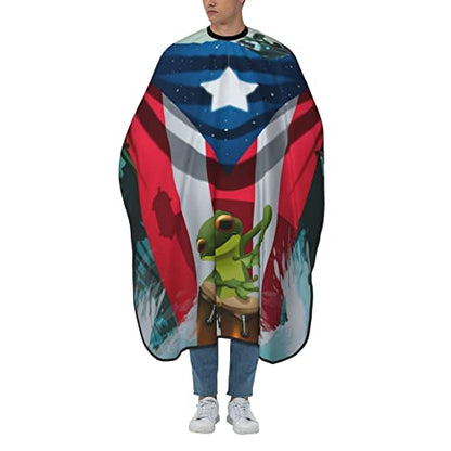 Puerto Rico Barber Cape With Adjustable Closure, Hairdressing Haircut Apron Barber Cover Gown For Hairdresser Styling Home - color: Boricua Puerto Rico