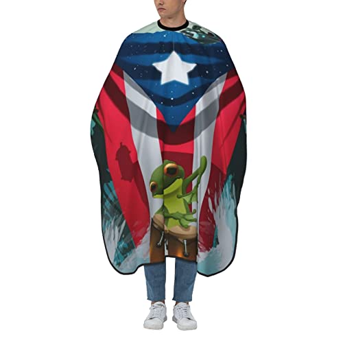 Puerto Rico Barber Cape With Adjustable Closure, Hairdressing Haircut Apron Barber Cover Gown For Hairdresser Styling Home - color: Boricua Puerto Rico