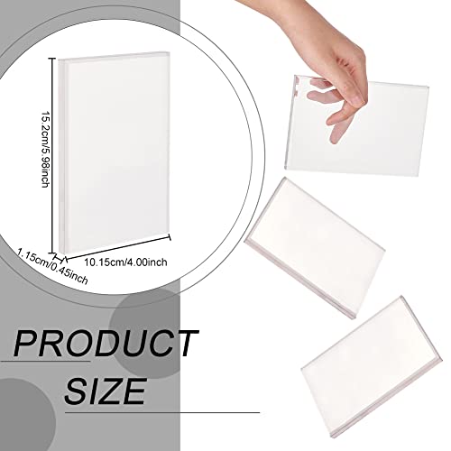 FINGERINSPIRE Acrylic Beveled Display Base 6"x 4"x 0.5"(LxWxH) Clear Acrylic Display Block Rectangular Jewelry Display Stand Acrylic Solid Display Holder for Home Decor Showing Photography Props - color: Clear Beveled Rectangular