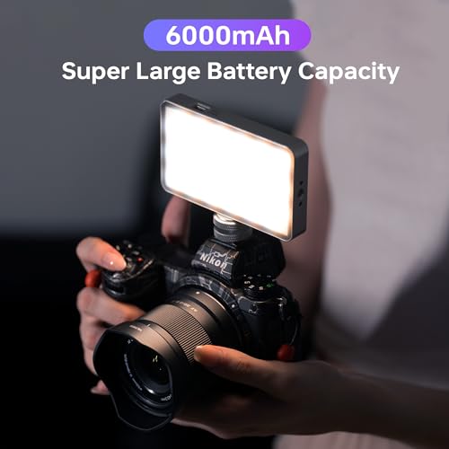 RGB Video Light Kit, 6000mAh Portable Camera Light 8W Output Power, LED Video Light Panel, 2500-8500K CRI TLCI 97+ Photograhy Lighting, with Mini Tripod, 60cm Reflector - size: 8W Kit with Reflector/Tripod
