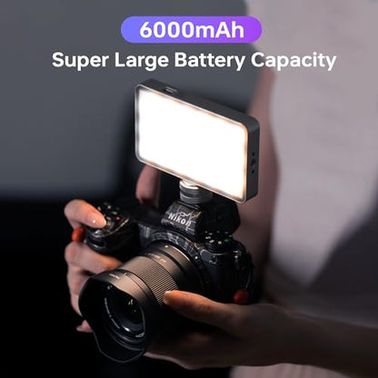 RGB Video Light Kit, 6000mAh Portable Camera Light 8W Output Power, LED Video Light Panel, 2500-8500K CRI TLCI 97+ Photograhy Lighting, with Mini Tripod, 60cm Reflector - size: 8W Kit with Reflector/Tripod