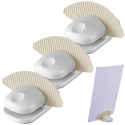 Faccito 3 Pcs Paper Holder Stand for Typing Non-Slip Mat Desktop Folder Document Holder with Anti-Slip Pads Portable Copy Stand Desktop Clamp for A4 Paper Office Reading (White) - color: White