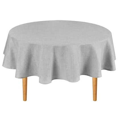 Hiasan Round Table Cloth 30 Inch Linen - Wrinkle and Stain Resistant Washable Polyester Fabric Table Cloth for Dining Room Kitchen Party, Light Grey - color: Light Grey, size: 30" (Round)