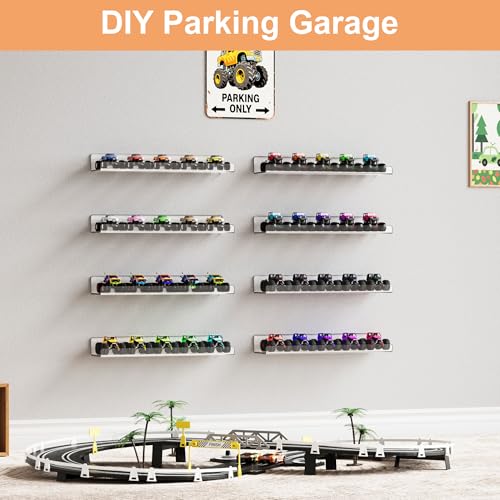 upsimples 10 Pack Acrylic Shelves Wall Organizer and Storage, 15" Display Shelf for Figure, Toy Cars, Perfume, Kids Bookshelf for Bedroom, Nursery, Craft Room, Clear - color: Clear