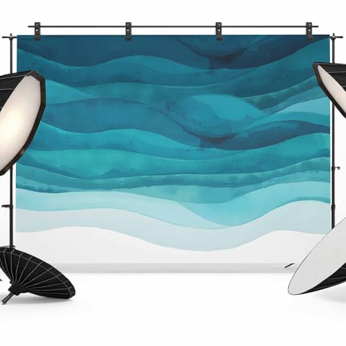 Turquoise Gradient Backdrop for Photography, Abstract Ocean Wave Photo Backdrop Portrait Background Party Banner Photo Backgrounds for Studio Booth Props, 7x5ft - color: bronze, size: 7x5FT