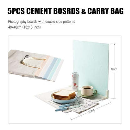 5 PCS Cement Boards Photo Backdrop for Flat Lay, Food Photography Background 16x16 Inch, Texture Backdrop Boards for Product Food Jewlery Makeup Shooting, BEIYANG - color: 5PCS-B