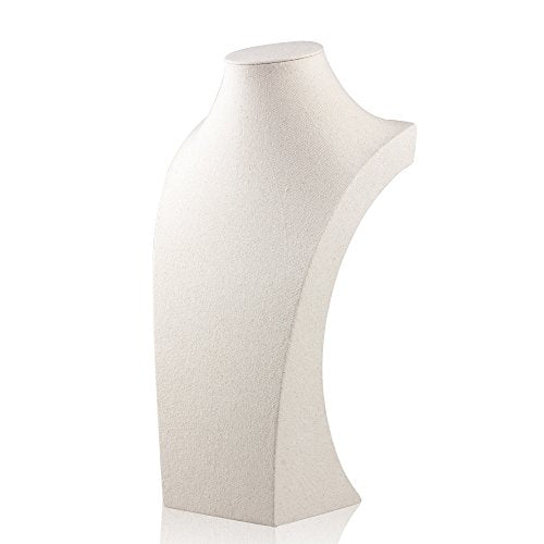 Oirlv Linen Necklace Display Bust 3D Necklace Organizer Jewelry Display Holder (H-15.28inches) - size: H-15.28inches
