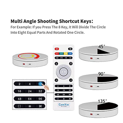 12.6In/32cm Rotating Platform, 350lbs Capacity Motorized Electric Turntable, Heavy Duty Motorized Rotating base, Large Motorized Rotating Display Stand,Photography Turntable with Remote - size: 12.6inch/White/300Lbs Load