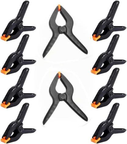 10 Pack 4.5 inch Plastic Large Spring Clamps Heavy Duty for Crafts or Plastic Clips ，Backdrop Clips Clamps for Backdrop Stand,Photography,Woodworking，Home Improvement