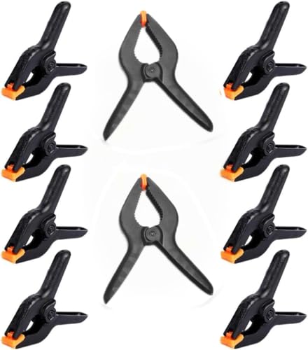 10 Pack 4.5 inch Plastic Large Spring Clamps Heavy Duty for Crafts or Plastic Clips ，Backdrop Clips Clamps for Backdrop Stand,Photography,Woodworking，Home Improvement