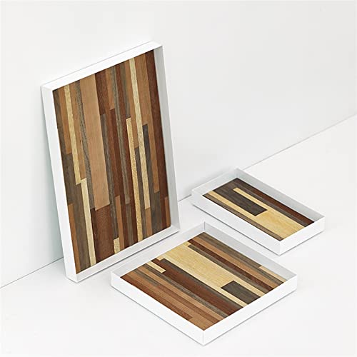 Serving Trays Storage Tray Porch Key Photo Props Handmade Grain Stitching(Medium) - color: Medium