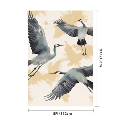 Flying Cranes Backdrop Background for Photography 5x7ft Photobooth Professional Photo Backdrop Curtains Video Photography Studio Photo Backgrounds Banner BoothScreen Parties - color: Flying Cranes