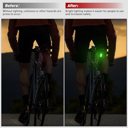 Nilight LED Safety Light 4PCS Green Marine Navigation Bike Tail Lights Three Modes Waterproof Reflective Gear Clip On Flash Strobe Indicator Lamp for Night Boating Fishing Cycling Jogging - color: 3LED Safety Light-Green