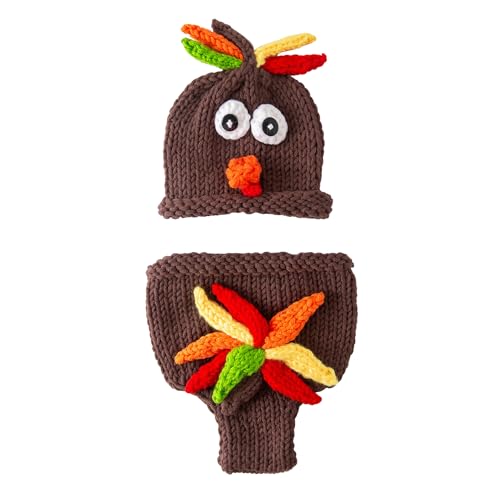 Jastore Baby Photography Props Newborn Boy Girl Photo Shoot Outfits Crochet Costume Infant Knitted Hat Sets - color: Turkey