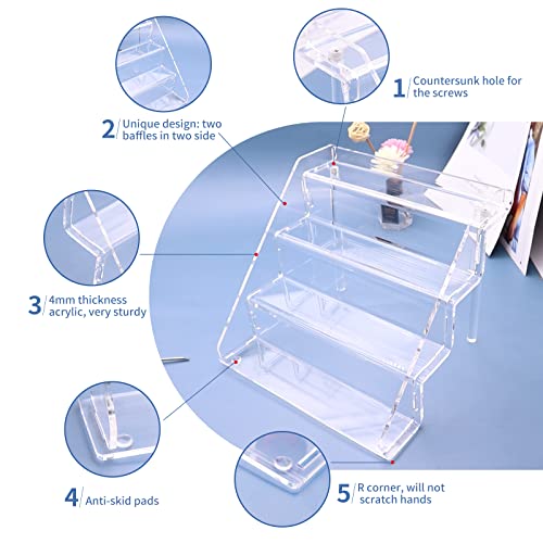 Sezanrpt Clear Acrylic Display Risers Stand Set of 2, Perfume Organizer Holder And Storage, Acrylic Cupcake Stand, Tiered Display Shelf for Funko Pop, Collections, Spice, Nail Polish, 9x8.3x6.7 inch - size: 9x8.3x6.7 inch