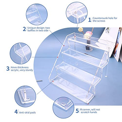 Sezanrpt Clear Acrylic Display Risers Stand Set of 2, Perfume Organizer Holder And Storage, Acrylic Cupcake Stand, Tiered Display Shelf for Funko Pop, Collections, Spice, Nail Polish, 9x8.3x6.7 inch - size: 9x8.3x6.7 inch
