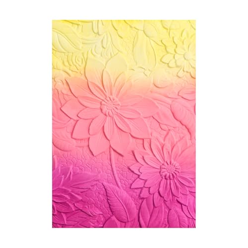 Briartw 3D Embossing Folder for Card Making Adding Textured Detail to Paper Crafting 6.3x4.5inch Clear Texture Plate Perfect for Heavyweight Cardstock (≥250gsm/92lb),Blooming Flowers Texture Template - color: Blooming Flowers