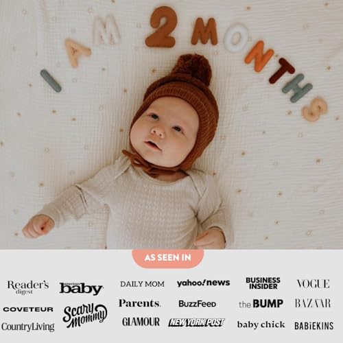 Baby Monthly Milestone Numbers – Signs & Photo Props – Soft Felt Letters & Numbers for Baby Announcement, Newborn Photography, Neutral - color: Neutral