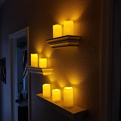 Homemory Waterproof Flameless Candles, Outdoor Indoor Battery Operated LED Pillar Candles with Remote Control and Timer, Plastic, Long Lasting, D3 x H4 4" 5" 5" 6", Set of 5 - size: Set of 5