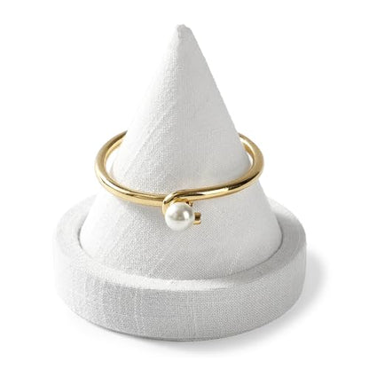 Linen Single Bracelet Bangle Display Stand Jewelry Bracelet Bangle Cone Display for Selling - color: White