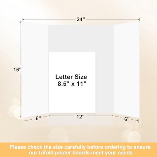 Ndsox 3 Pack 24" x 16" White Trifold Poster Board Foam Core, Small Tri Fold Foldable Display Posterboard Foam Project Boards for School Projects, Photos Displays & Business Presentations - size: 24 X 16 Inch