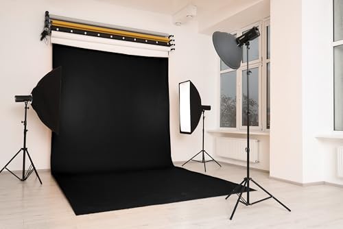 Denny Manufacturing - Seamless Paper Backdrop for Photography, Black Seamless Paper Roll (53 in x 36 ft) Includes Free Roll Gaffer Tape (2 in x 13 ft) - color: Black, size: 53 in x 36 ft