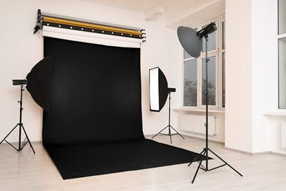 Denny Manufacturing - Seamless Paper Backdrop for Photography, Black Seamless Paper Roll (53 in x 36 ft) Includes Free Roll Gaffer Tape (2 in x 13 ft) - color: Black, size: 53 in x 36 ft